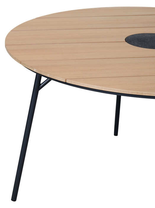 Trädgårdsbord Montana Teak-look Ø130 cm Sunlife